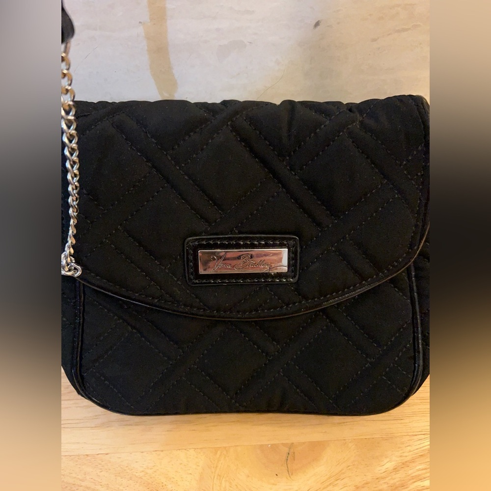 Vera Bradley Quilted Chain Strap Crossbody in classic
black. - Picture 4 of 14